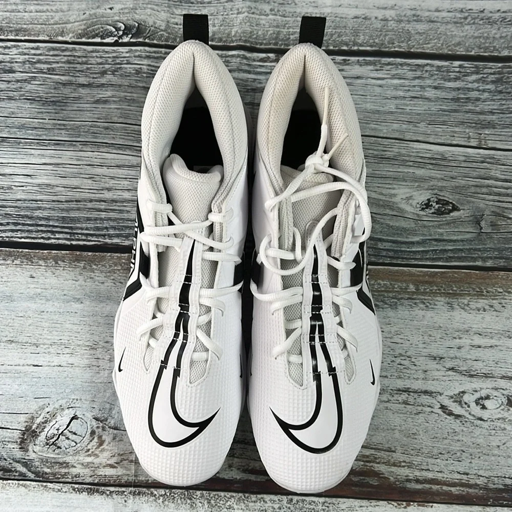 Men’s Nike Alpha Menace White/Black Alpha Cleats Size 11.5